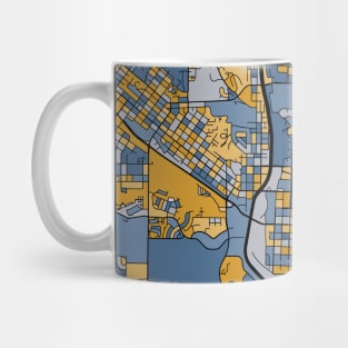 Colorado Springs Map Pattern in Blue & Gold Mug